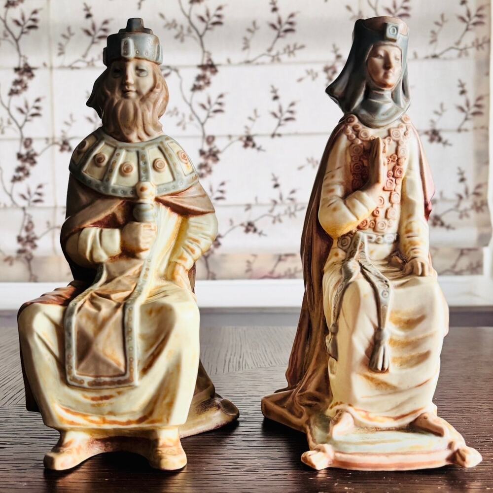 Lladro Gothic King & Queen 12002 12003 Gres Figurines Retired 1970 Pair